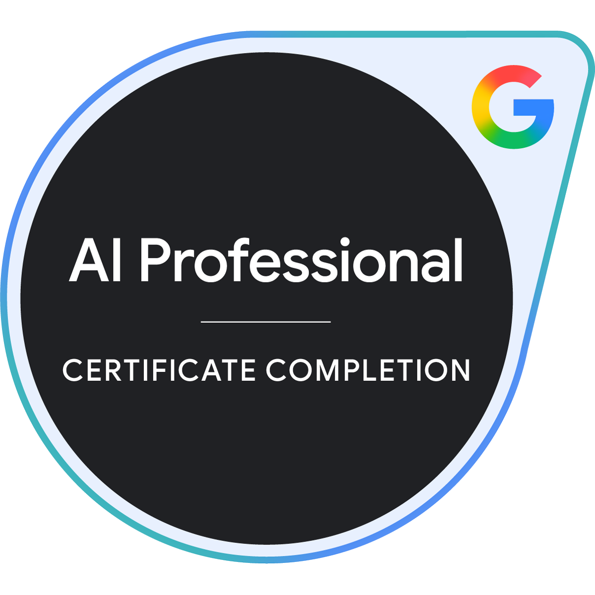 Google AI Professional Certificate — Credly Verified Digital Badge